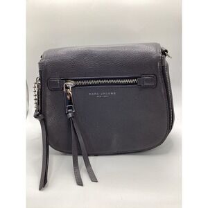 Marc Jacobs Recruit Gotham Nomad Leather Rock Grey Black Bag Purse Crossbody